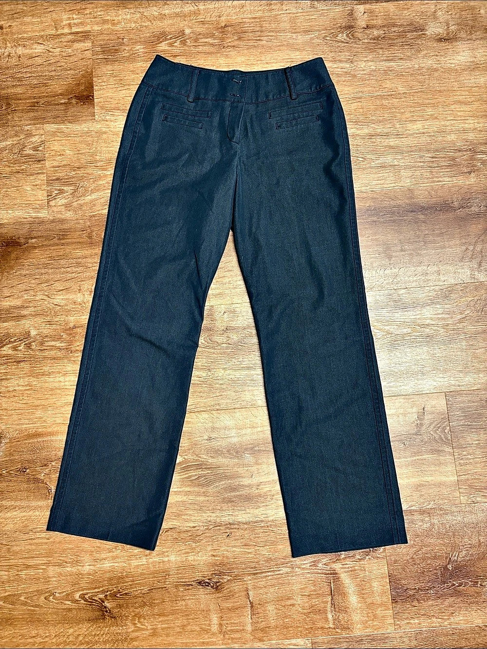 Larry Levine Straight Leg Trousers in Black Size 8